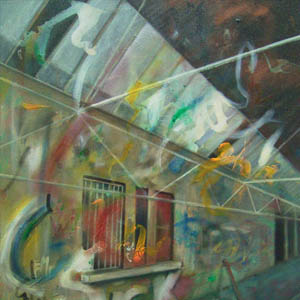 Graffiti, 70x50, Öl/ Acryl auf Leinwand, 2008, Preis 480,-€