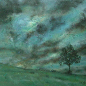 Regenhügel, 50x70, Öl/ Acryl auf Leinwand, 2008, Preis 480,-€