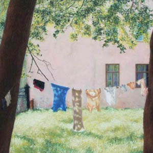 Wäsche, 50x65, Pastell auf Papier, 2004, verkauft